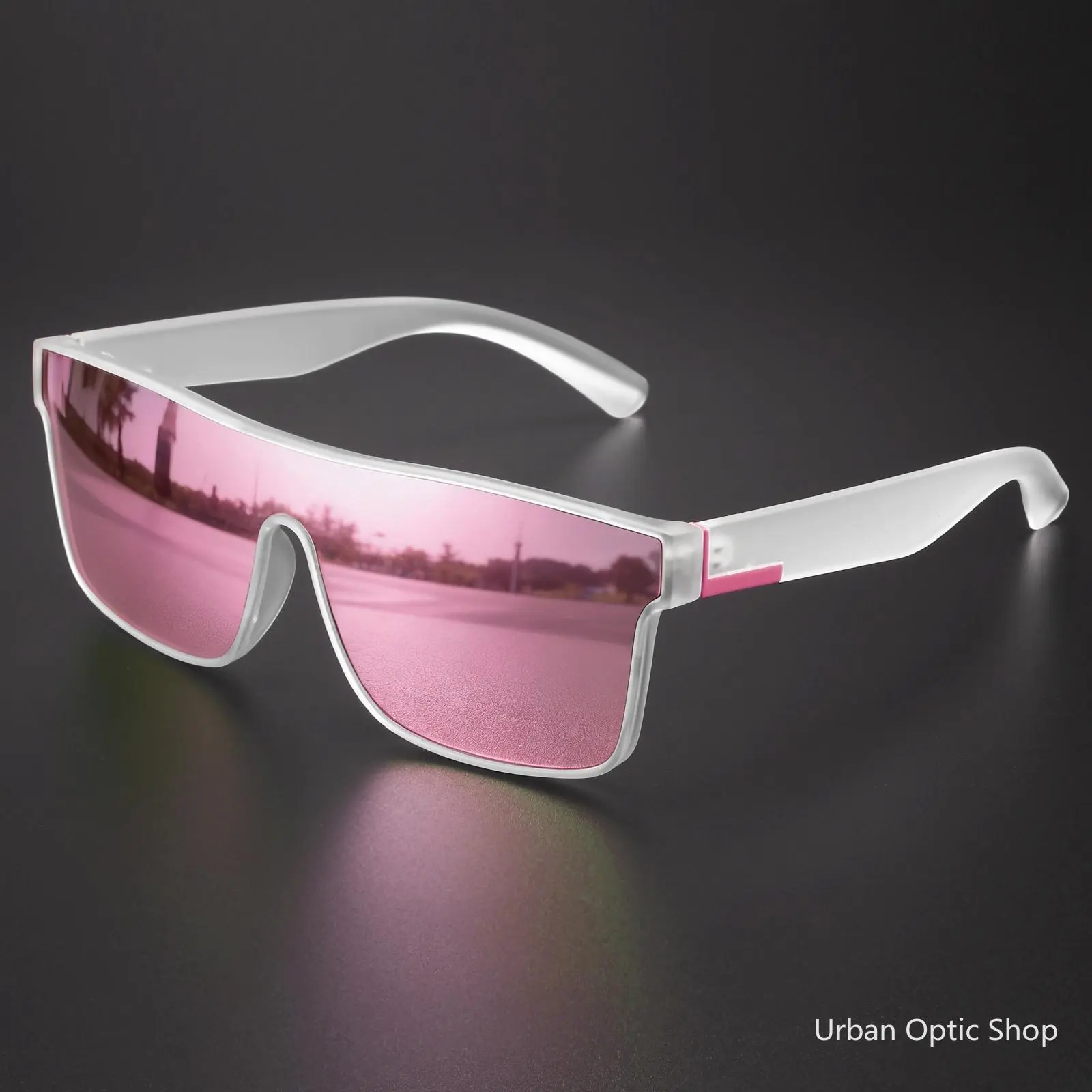 XUH Unisex Classic Colorful 1-Piece Lens Sporty Sunglasses - UV400 Shield, Anti-Glare, Lightweight, for Outdoor Wear Cycling Hiking