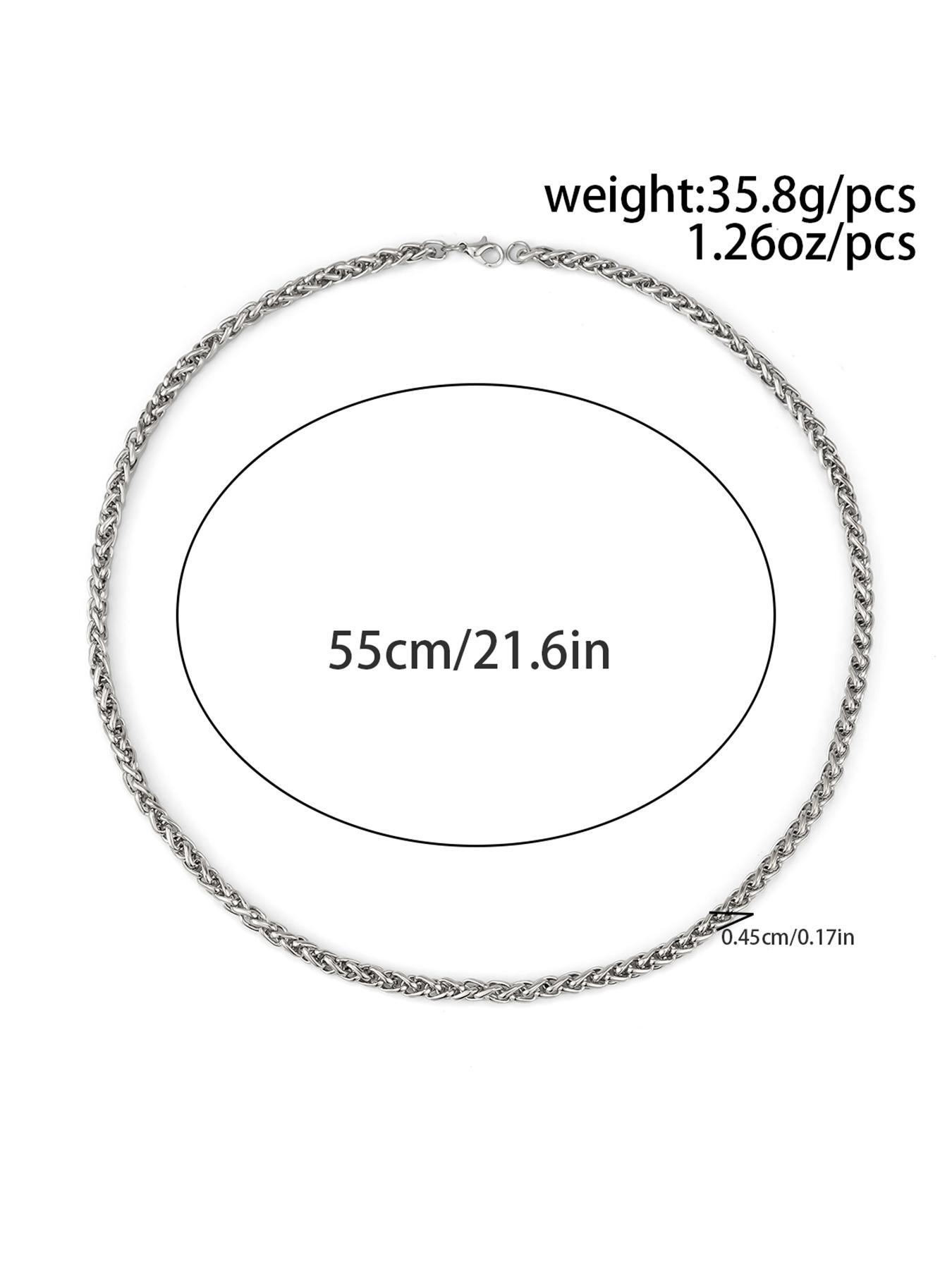 Men's Hip Hop Simple Plain Metal Chain Necklace, Minimalist Chain, 2024 Summer Fashion Jewelry, Trendy All-match & Exquisite Jewelry for Gifts with Box