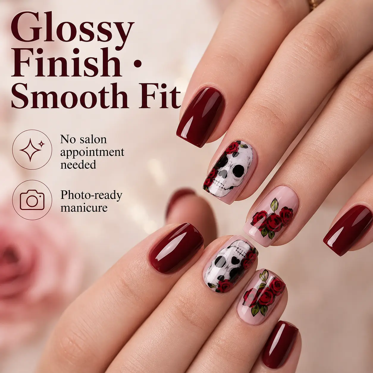 Curvlife Halloween Press on Nails Collection|24 PCS|Glossy Full Cover Acrylic Glue on Stick on Nails for Women and Girls|Cute Ghost Pumpkin Bat Spider Web Black Orange French Tip Reusable False Nails|Halloween Nail Art Kit|Salon Quality Fake Nails