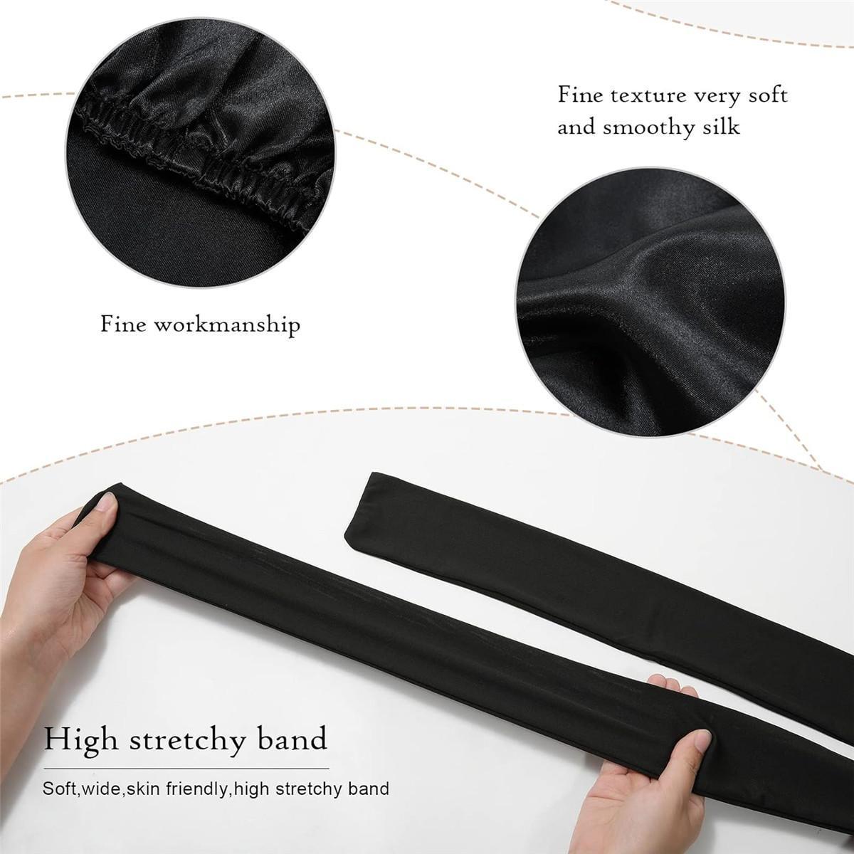 AWAYTR Single Layer Long Satin Bonnet Adjustable Silk Like Hair Bonnets for Women Sleeping Cap for Hair with Elastic Tie Band Hair Care Cap Haircare AWAYTR Single Layer Long Satin Bonnet Adjustable Silk Like Hair Bonnets for Women Sleeping Cap for Hair with Elastic Tie Band Hair Care Cap Haircare