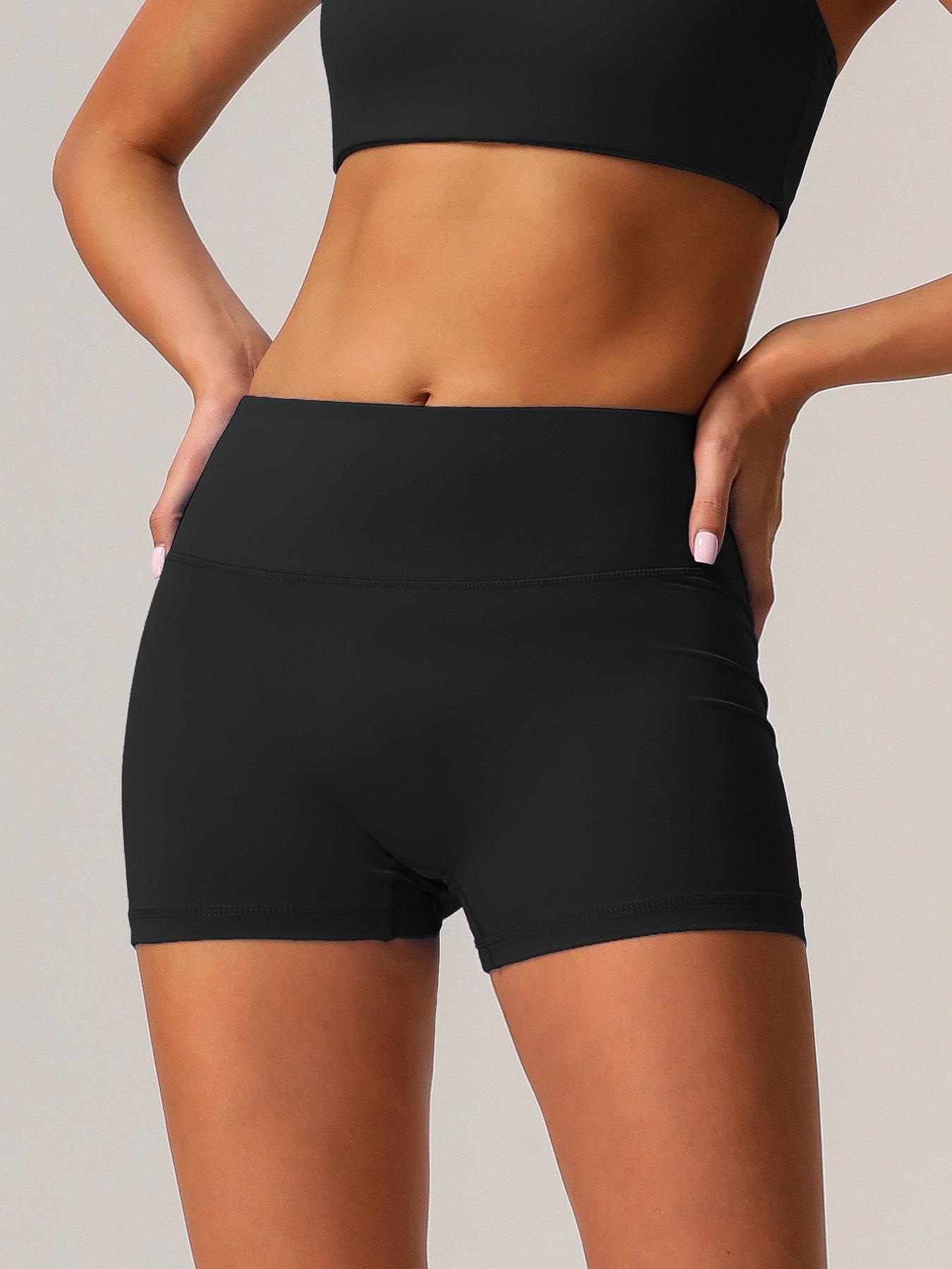 Women's Solid High Waist Gym Shorts, Elastic Waist Shorts, Casual Comfy Breathable Quick Drying Skinny Shorts for Yoga Gym Workout Running, Ladies Sportswear for All Seasons