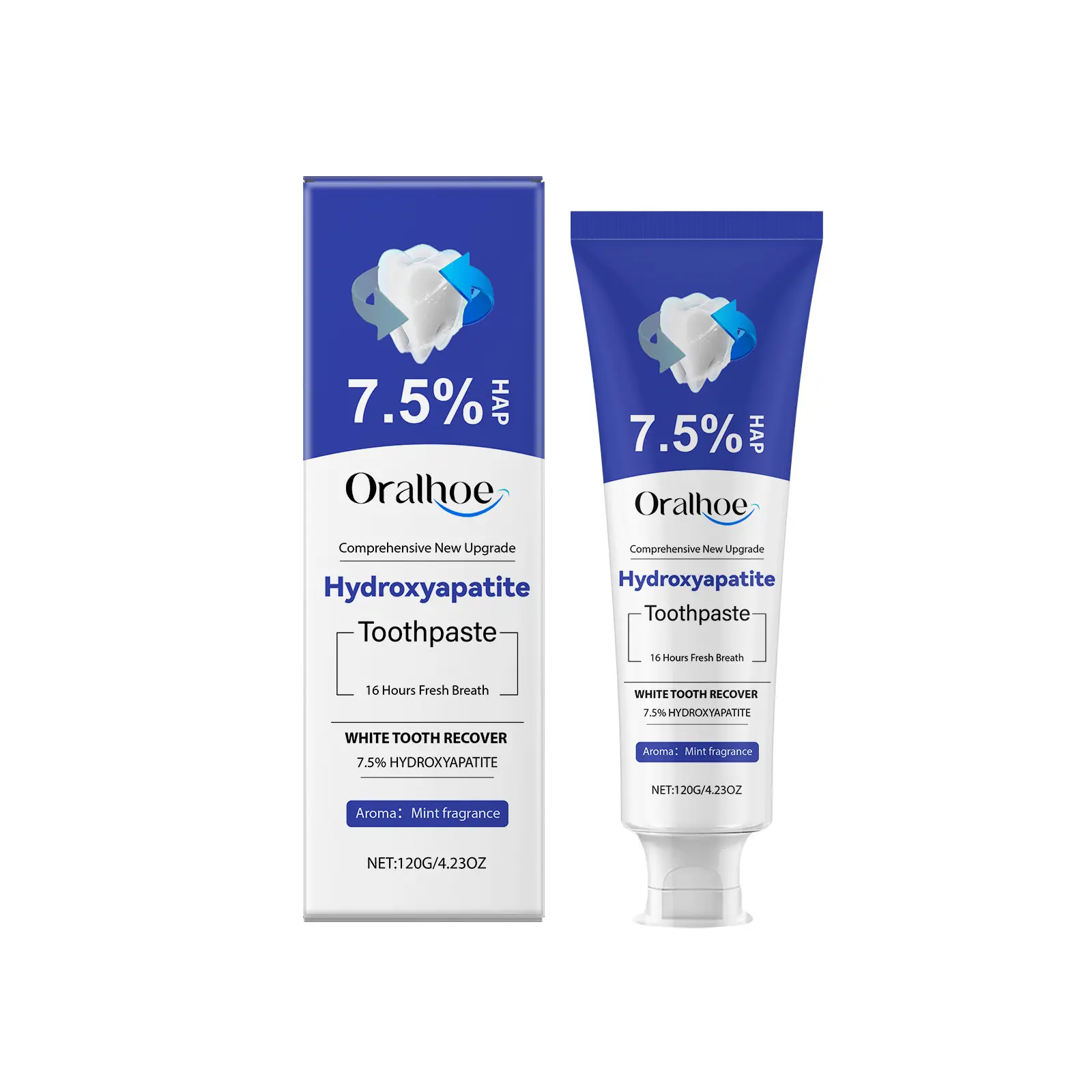 {Buy 1 get 1 free} 7.5% Hydroxyapatite Toothpaste - Fluoride-Free, Enamel Repair, Brightening, Sensitive Teeth Care, Refreshing Flavor, 4.23oz Oral Care Product , Brightening Toothpaste