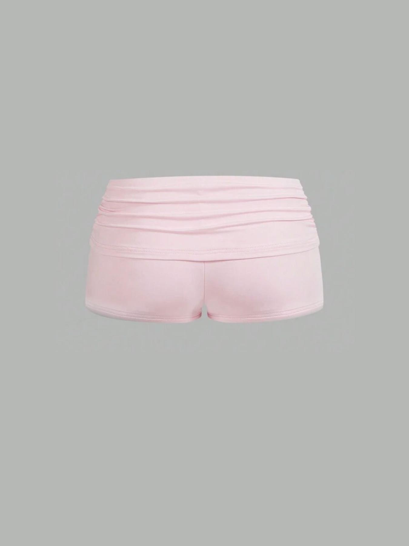 Women's Basic Solid Color Ribbed Shorts, Casual Comfy Lightweight Breathable Shorts for Daily Wear, Ladies Bottoms for Summer