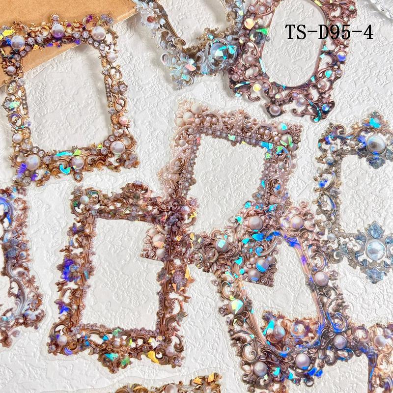 Vintage Photo Frame Design Sticker, 10 Sheets/pack Scrapbooking Decorative Sticker, DIY Decorative Sticker for Scrapbooking & Journal Making, Christmas Gift, Crafts