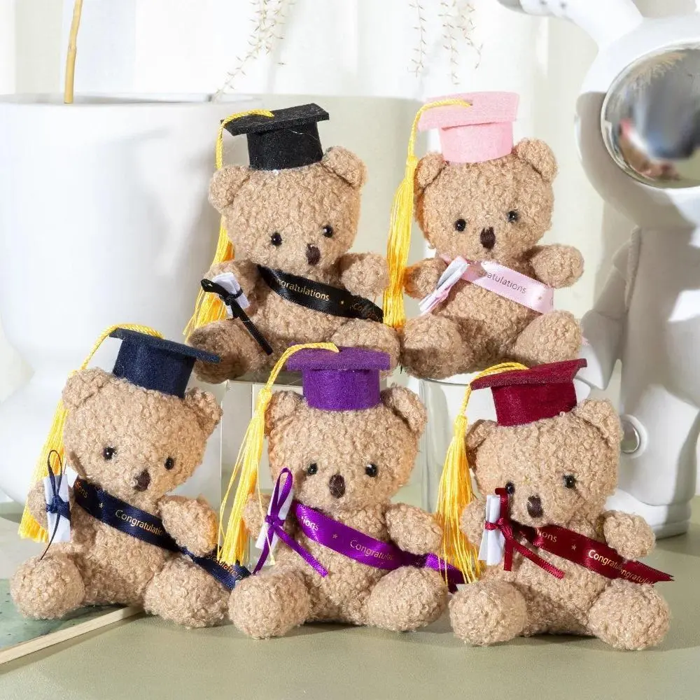 2026  Dr. Bear Cute Plush Toy Doll Kindergarten Gifts Graduation Gifts Plush Doctor Teddy Bear Hanging Bag Charm Key Ring Holder