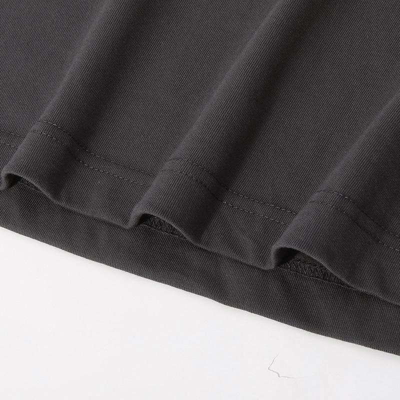 260g Combed Cotton Drop Shoulder T-Shirt For Men, Heavyweight Solid Color Crew Neck Short Sleeve Lightweight Top