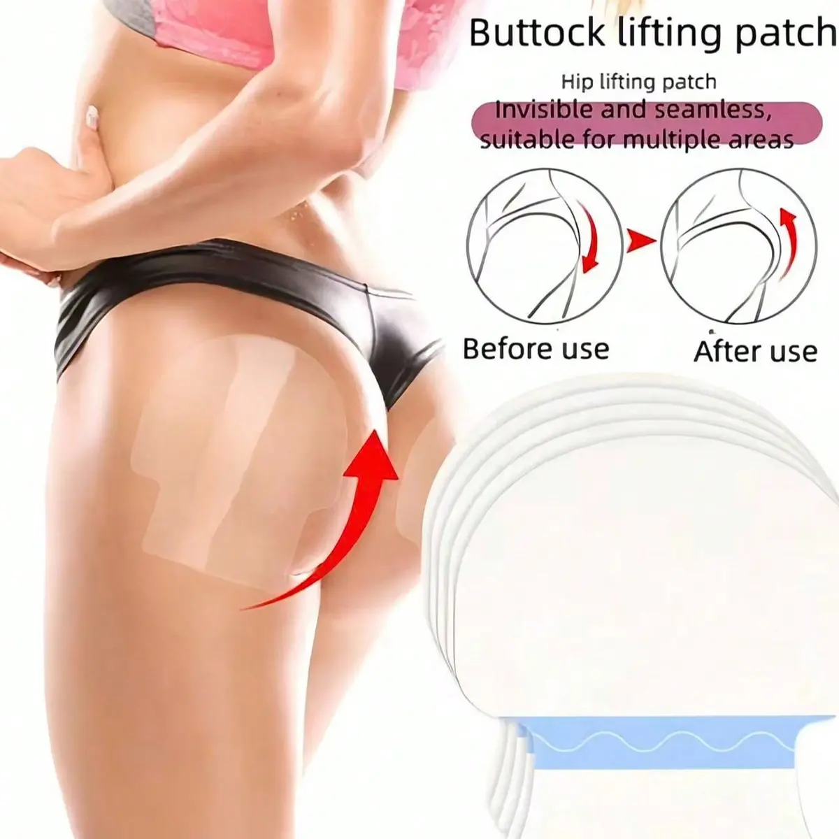 10/20 Pcs Invisible Seamless Thigh Lift Patch, Hip Lifting Patch, Transparent Anti-Friction Leg Pad, Waterproof Comfortable, Suitable for Multiple Areas, Unisex, Daily Wear