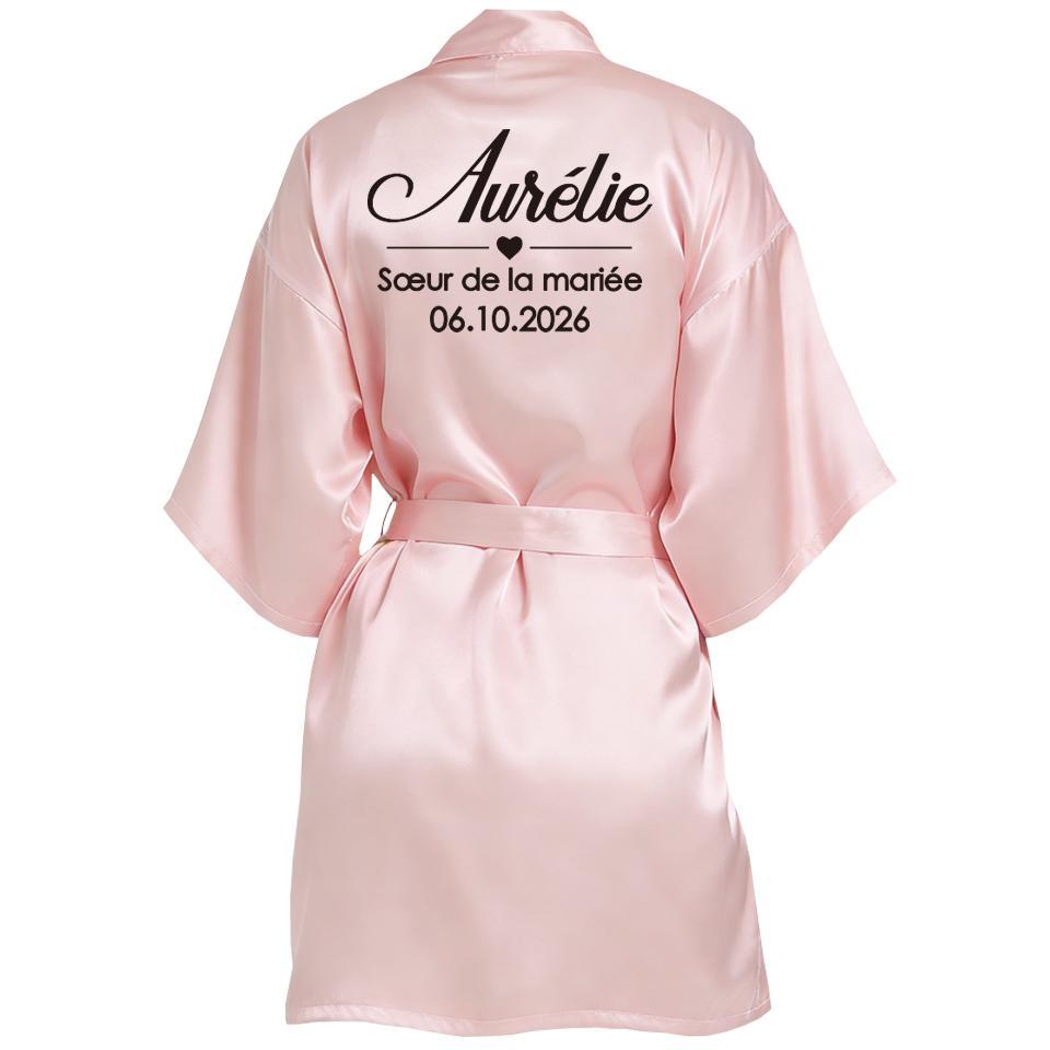 Personalized Name and Date Robe Bride Bridesmaid Bathrobe Birthday Party Gown Add Any Text Robes