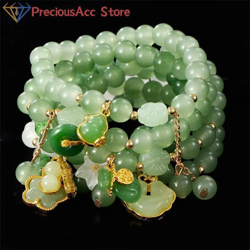 Women's 7-Piece Stackable Bracelet Set - Sweet Chinese-Style Handmade Resin Beads with Butterfly & Lucky Peanut Charms, Fashion Jewelry Gift for Family, Diversified Matching Option, Christmas Gift Idea, Stacking Bangles, Bracelets Accessories