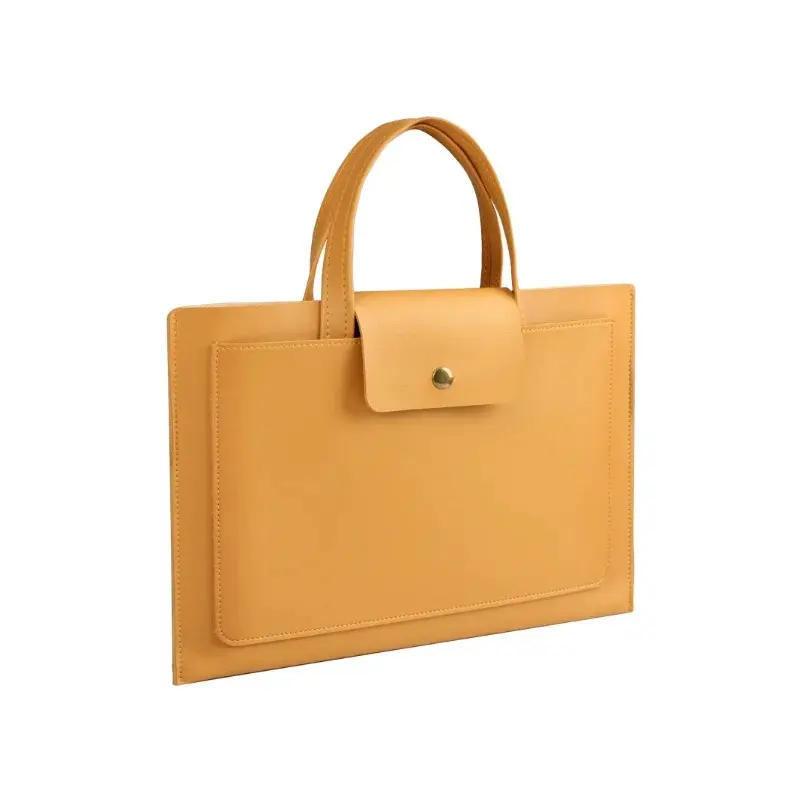 Polyurethane Leather Laptop Briefcase - Portable Bag for 13/14/15/16-inch Laptops, Office Use
