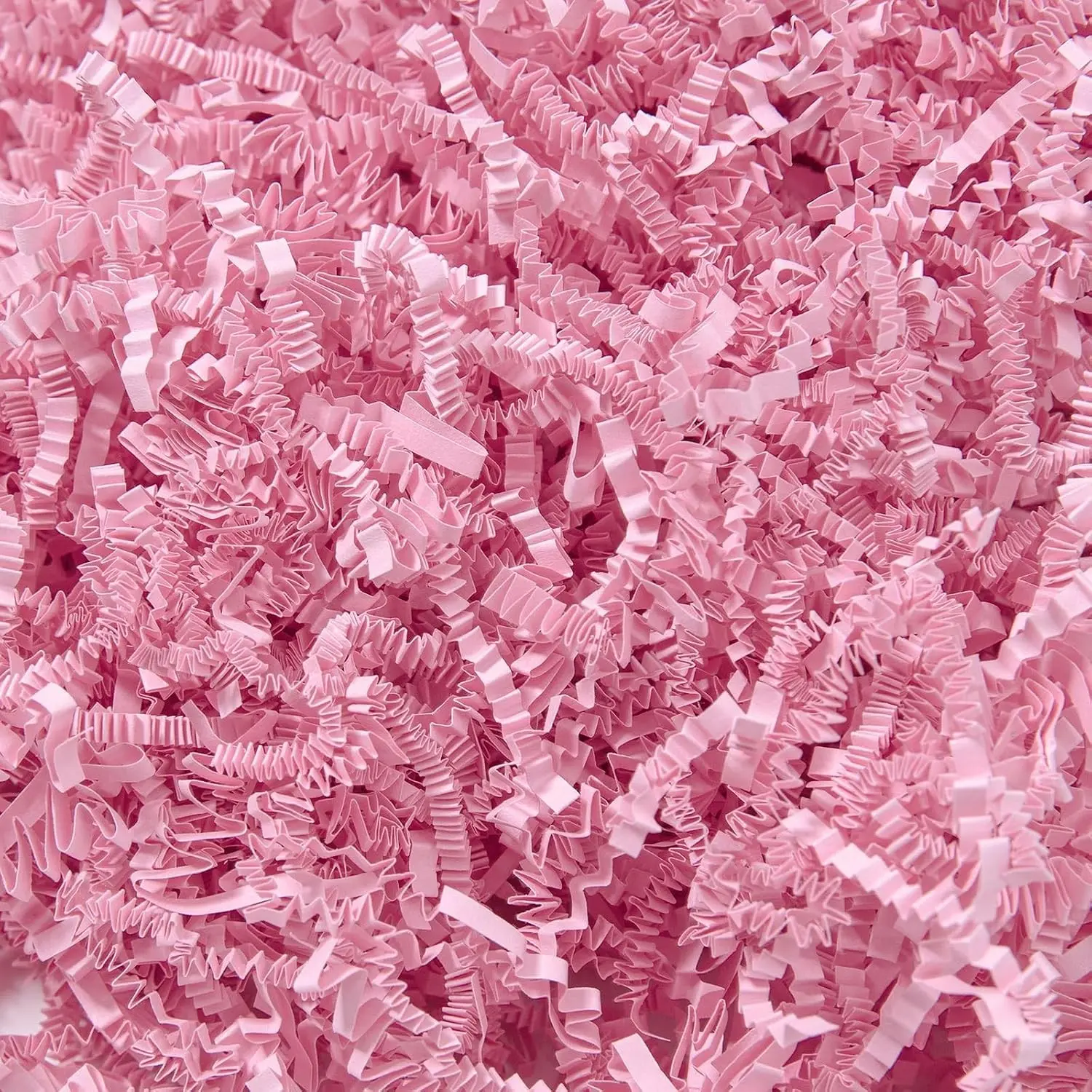 1 LB Crinkle Cut Paper Shred Pink Crinkle Shredded Paper for Gift Baskets - Gift Box Bag Filler - Confetti Stuffing for Birthday, Holiday Present Packaging Wrapping