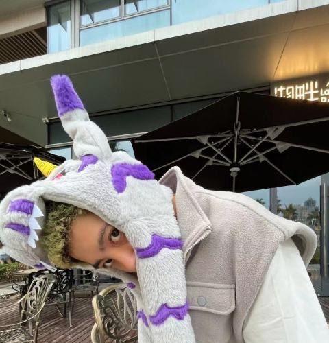 Digimon Adventure Gabumon Hat Anime Peripheral Plush Toy Cos Anime Figure Two-dimensional Cartoon Kawaii Scarf Gloves Gift