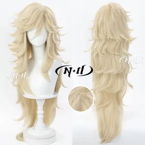 ND Douma Cosplay Wigs Hair Hairpiece for Comic-con Cosplayer Halloween Costume Party Theme Heat-Resistant