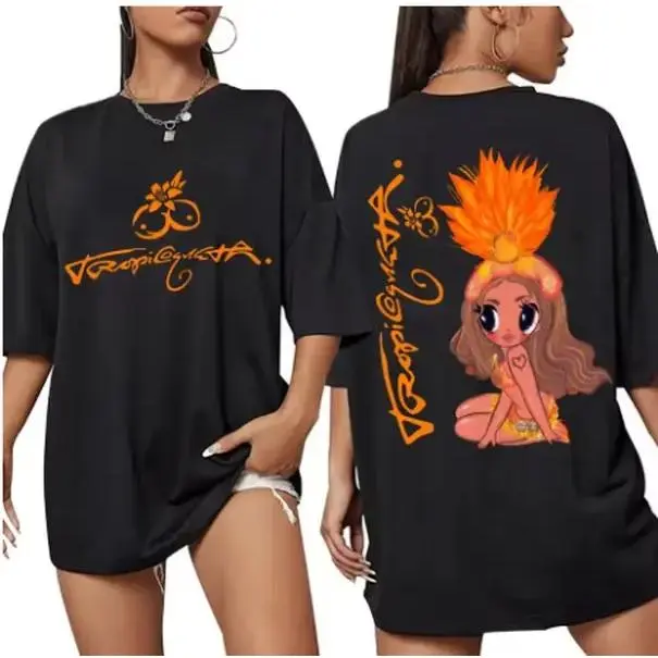 Women's Oversized Tropical T Shirt, 100% Cotton Island Top with Hula Girl Print, Breathable Casual Everyday Black Tee, Tops, Oversized Tshirt Women,Regular,Fit Textured Knit Top,belle,princess,book tee,outdoor,grade,,baby,dee,music,note,,mechani,tr,jesus,