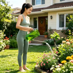1PCS Green Plastic Watering Can with Stainless Steel Long Spout & Sprinkler Head, 1500ML Large Capacity, Modern Minimalist Design, Durable Garden Irrigation Tool for Succulents, Flowers & Indoor Plants