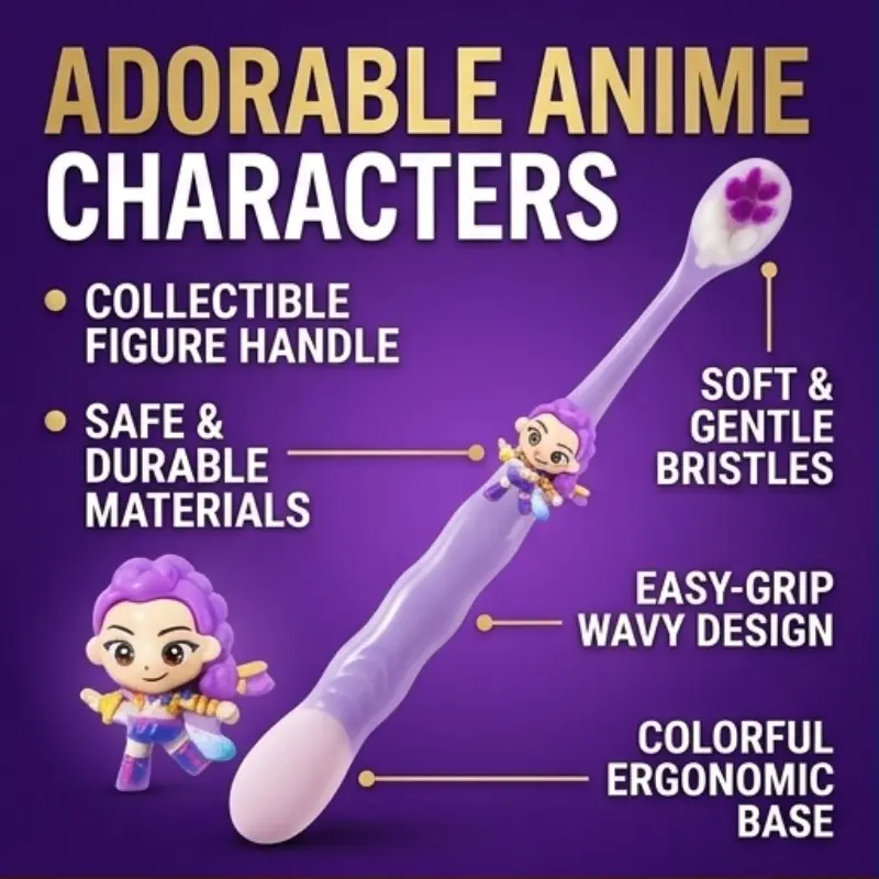 Dopamine Soft Bristle Gentle Cartoon Toothbrush Set, Antibacterial Small Head, Fine Bristles, Family Use, Multiple Colors Available