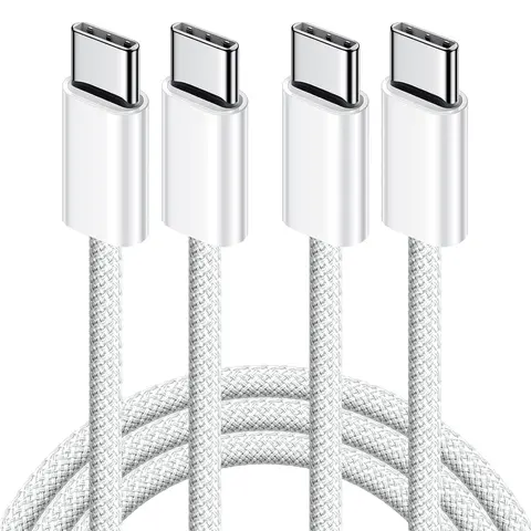USB C to Type C Fast Charging Data Cable for Smartphone, 2 Counts 3ft 60W Fast Type C to C Portable Charger Cord, Long Charging Cable for iPhone 15 Plus/15 Pro Max, MacBook Pro, Cell Phone, Devices, Fast Charging Cables