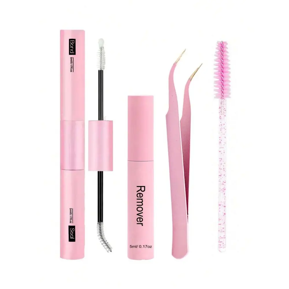 DIY Lash Extension Kit with Waterproof Bond and Seal Glue for Salon Quality Lashes, All-in-1 Application Tool Set, Makeup Tools Gift for Beginners