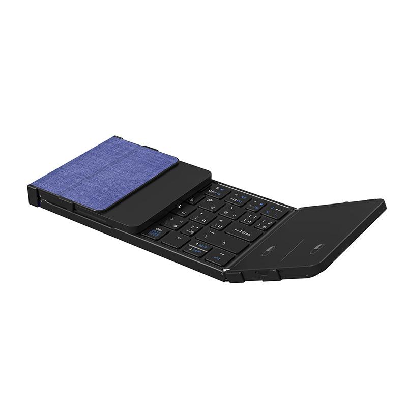 Suitable for iPad Samsung Phone Bluetooth Foldable Keyboard 70% off Business Leather Bluetooth Keyboard