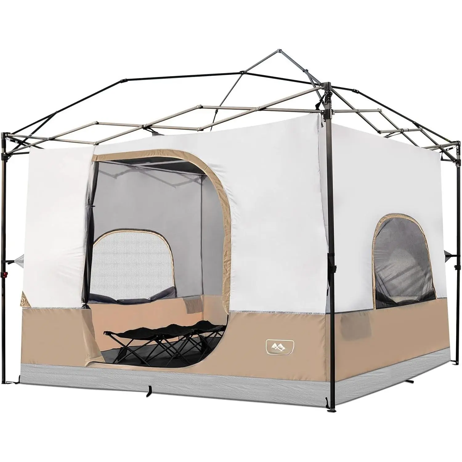 Camping Inner Tent for Pop Up Canopy, Converts 10'x10' Straight  Canopy into Camping Tent-Fully Vented Roof(Top & Frame NOT Included) (Khaki, Classic)