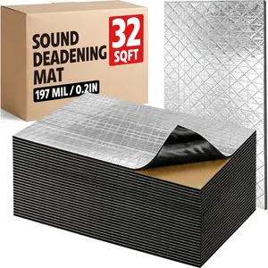 32 sqft Sound Deadening Mat, 197 mil(5mm) Sound Deading Material for Cars, Automotive Sound Deadener Foam, Audio Noise Insulation and dampening (30 Pcs)