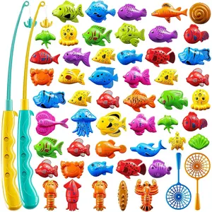 Magnet Fishing Game for Kids 3-5 4-8 - Fish Toys for Kids 3-5, Bathtub Floating Toy Fishing Pole and Rod Net, Bath Pool Outdoor Gifts for Toddlers Baby Age 3 4 5 6 7 8 Year Oldfidget toys