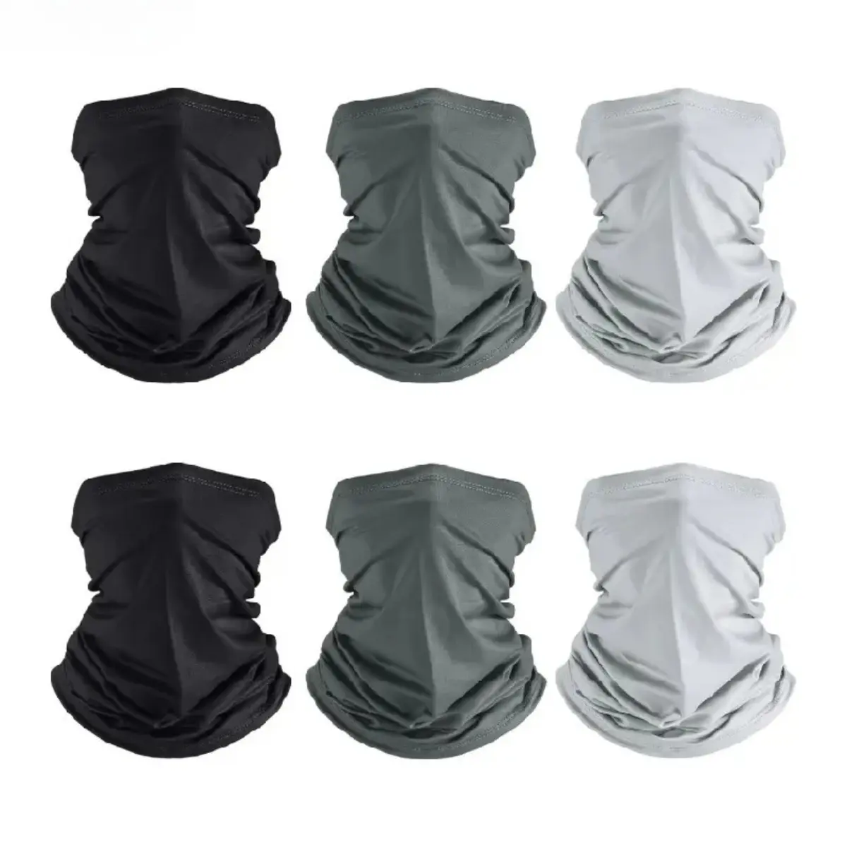 6PCS UV Protection Cooling Neck Gaiter for Adults, Breathable Face Covering Mask with Sunscreen Fabric, Lightweight Outdoor Headwear for Sports Travel and Daily Wear