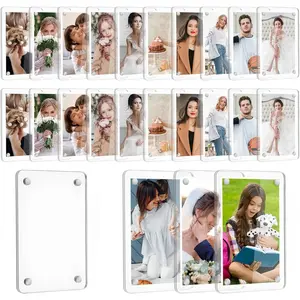 24 Pcs Magnetic 2x3 Frames for Refrigerator, Double Sided Clear Fridge Magnet Frames for Polaroid Instax Mini Pictures, 3.54x2.36 Inch Acrylic Photo Holders for Home Decor & Gifts