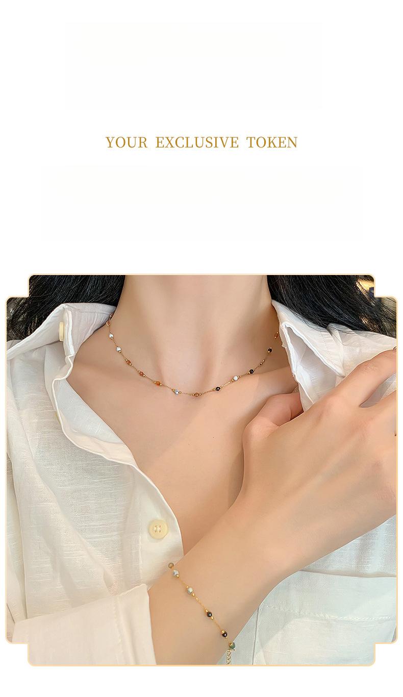 Colorful Natural Stone Beaded Necklace Set for Women – Light Luxury Vintage-Inspired Fashion Design – Versatile Fade-Resistant Jewelry