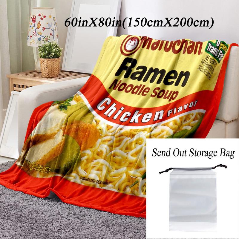 Chicken Noodle Pattern Blanket, Soft Comfortable Throw Blanket, Warm Napping Blanket for Home Office School Dormitory Camping, Travel Blanket #TOP PICKS