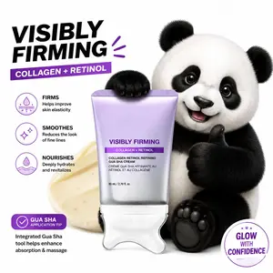 Collagen Retinol Neck Firming Cream with Gua Sha Massager - Anti-Aging Moisturizer Nourishing-  & Tightening Moisturizer for Jawline, Tech Neck & Décolleté - Korean Skincare for Fine Lines, 2.7 fl.oz