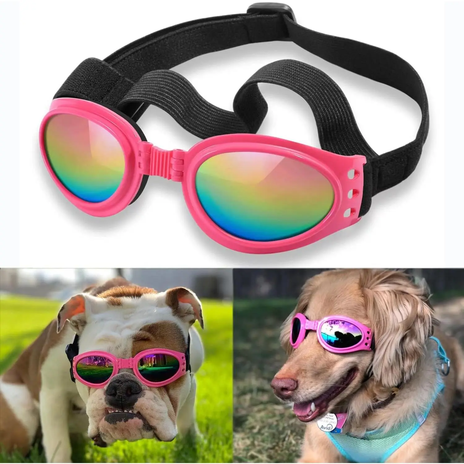 Sunglasses  Goggles for Medium Large Breed Dogs Eye Protection | Wind Dust Fog Snow UV Doggles, Adjustable Doggy Glasses for   Driving  Riding Ski Swimming Over 15lbs,