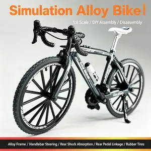 1:8 elbow road bike flat mountain bike alloy bike model with shock absorption simulation bicycle ornament  slider keyboard clicker anxiety fidgets