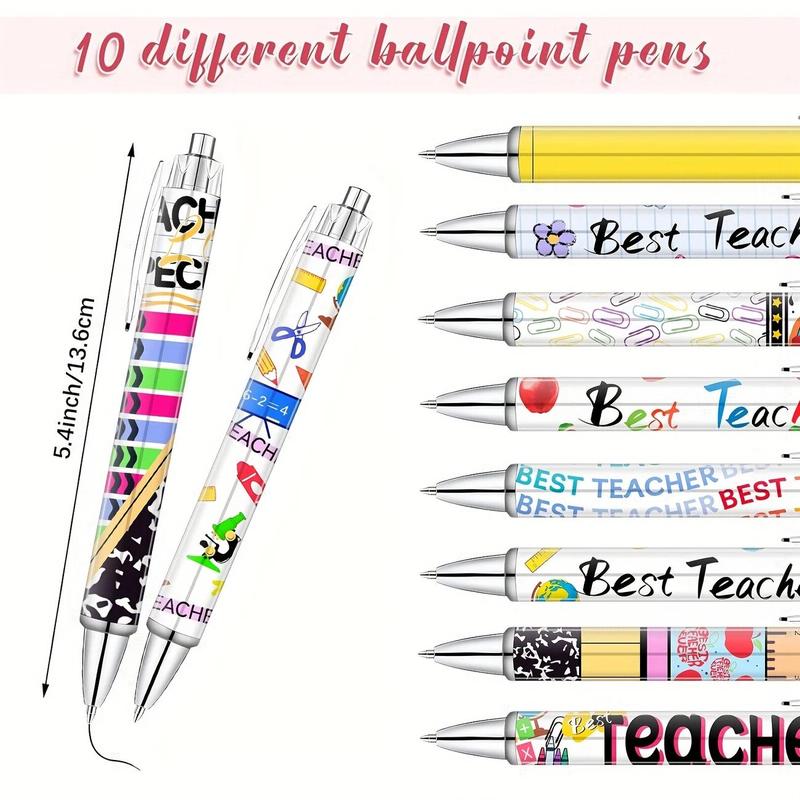 Teacher Round Ballpoint Pens Set, Funny Teacher Pens, Fun Cute Cool Best Pen, Ink, Office Supplies Gift, School Teacher Colleague, 6/12/18 Pieces Teacher Round Ballpoint Pens Set, Funny Teacher Pens, Fun Cute Cool Best Pen, Ink, Office Supplies Gift, School Teacher Colleague, 6/12/18 Pieces