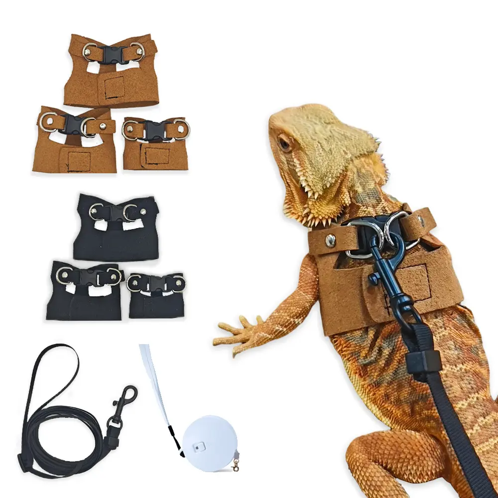 3pcs Lizard Traction Rope, Climbing Pet Outdoor Harness, Chameleon, Squirrel Split Lizard Traction Rope