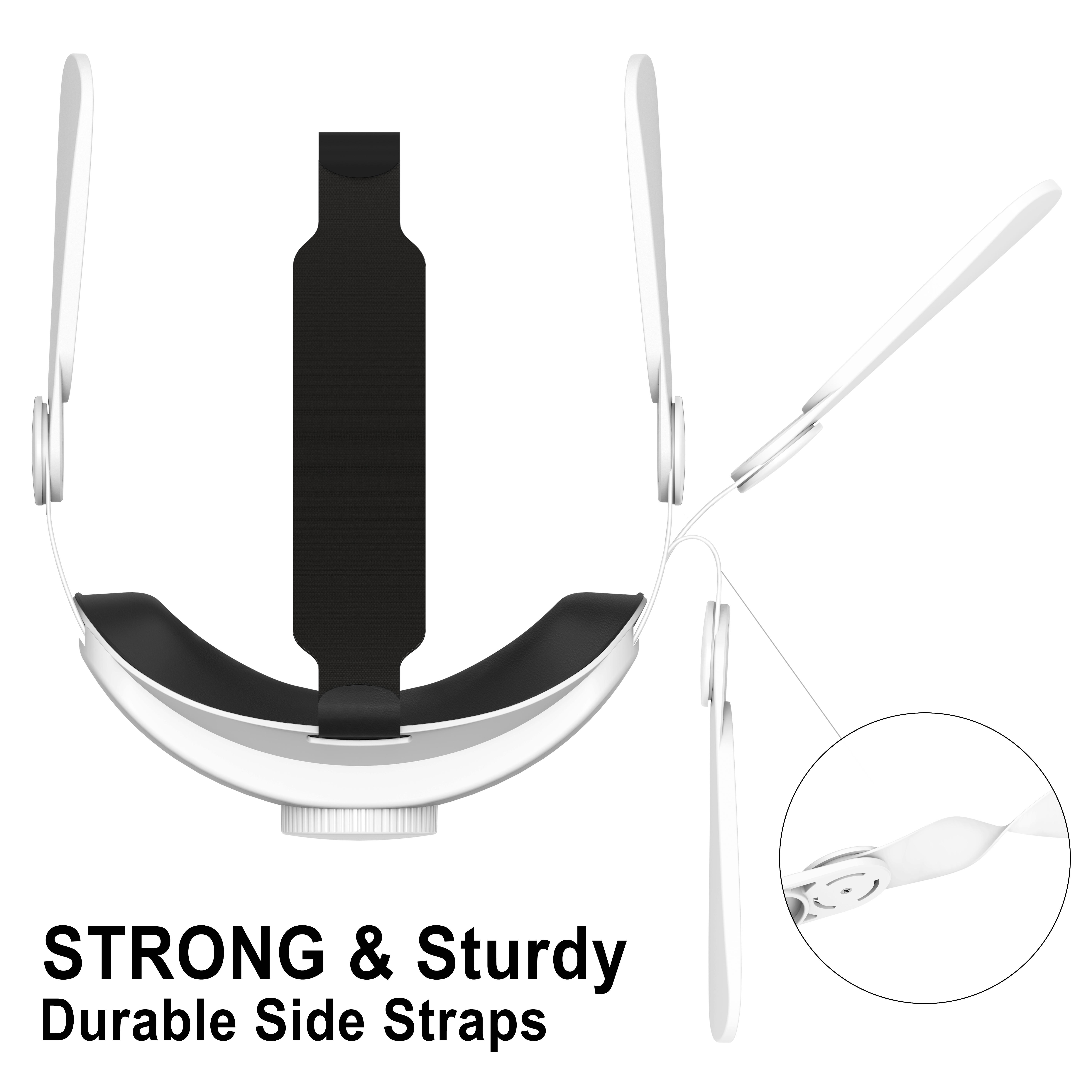 Head Strap Compatible with Oculus Quest 2, Meta Quest 2 Accessories Adjustable Elite Strap Replacement for Enhanced Comfort Support and Gaming Immersion in VR (Without Battery)White & Black Color Options smart ring ultrahuman