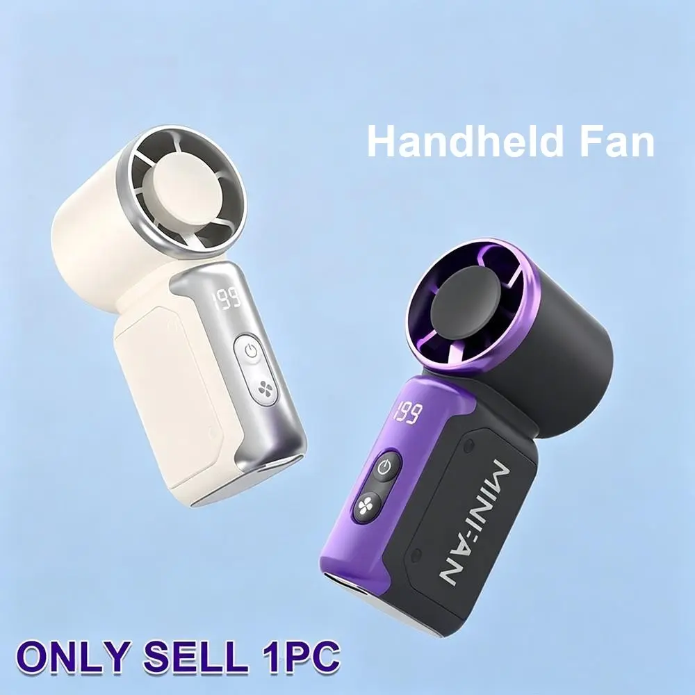 199 Speeds Digital Display Portable Outdoor Pocket Fan, JF157 USB Rechargeable Turbo Handheld Fan, Cordless Rechargeable Fan, Mini Fan
