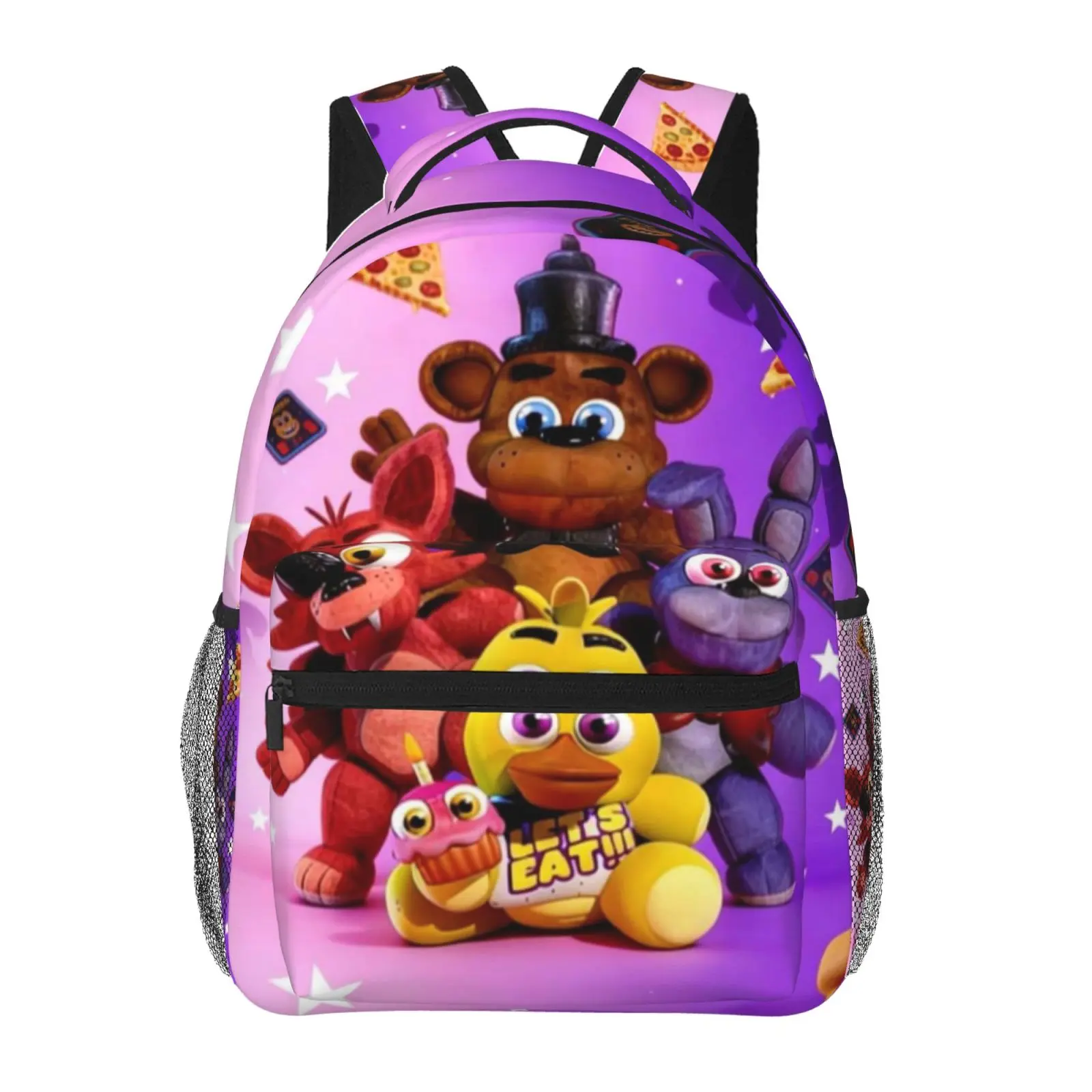 Large Capacity Cartoon  Five Nights At Freddy'S2 Backpack, Anime Student School bag, boys girls Breathable Adjustable Shoulder Straps School Daypack, Durable Lightweight Book Bag for Daily School Travel Camping Office