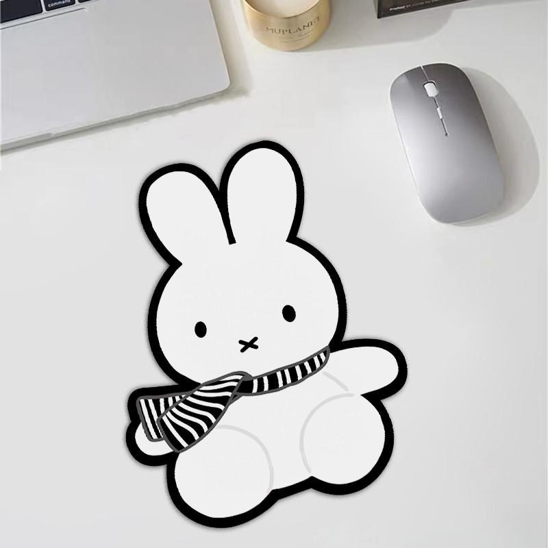 Miffy Mouse Pad Kawaii Cartoon Tech Surface with Non-slip Rubber Base for Office & Home Accessories Multi-functional Desk Mat