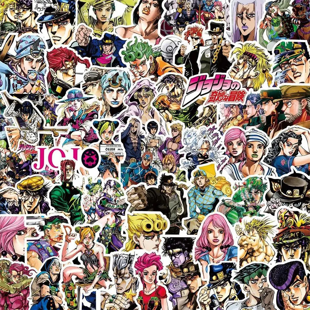 2026 hot item 10/30/80pcs Anime JoJo Bizarre Adventure Stickers Kujo Jotaro Cartoon Decal DIY Suitcase Car Notebook Cool Josef Joestar Sticker Popular stickers