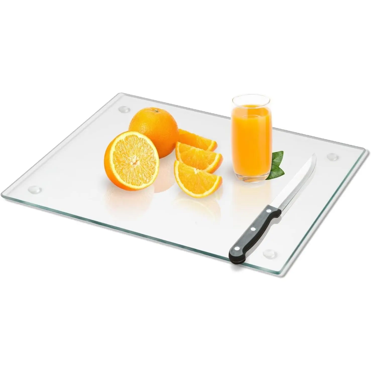 Tempered Glass Cutting Board for Kitchen, Clear Glass Board for Countertop, with Non-Slip Feet, Heat Resistant, Extra Large Size 16x20" 1Pcs