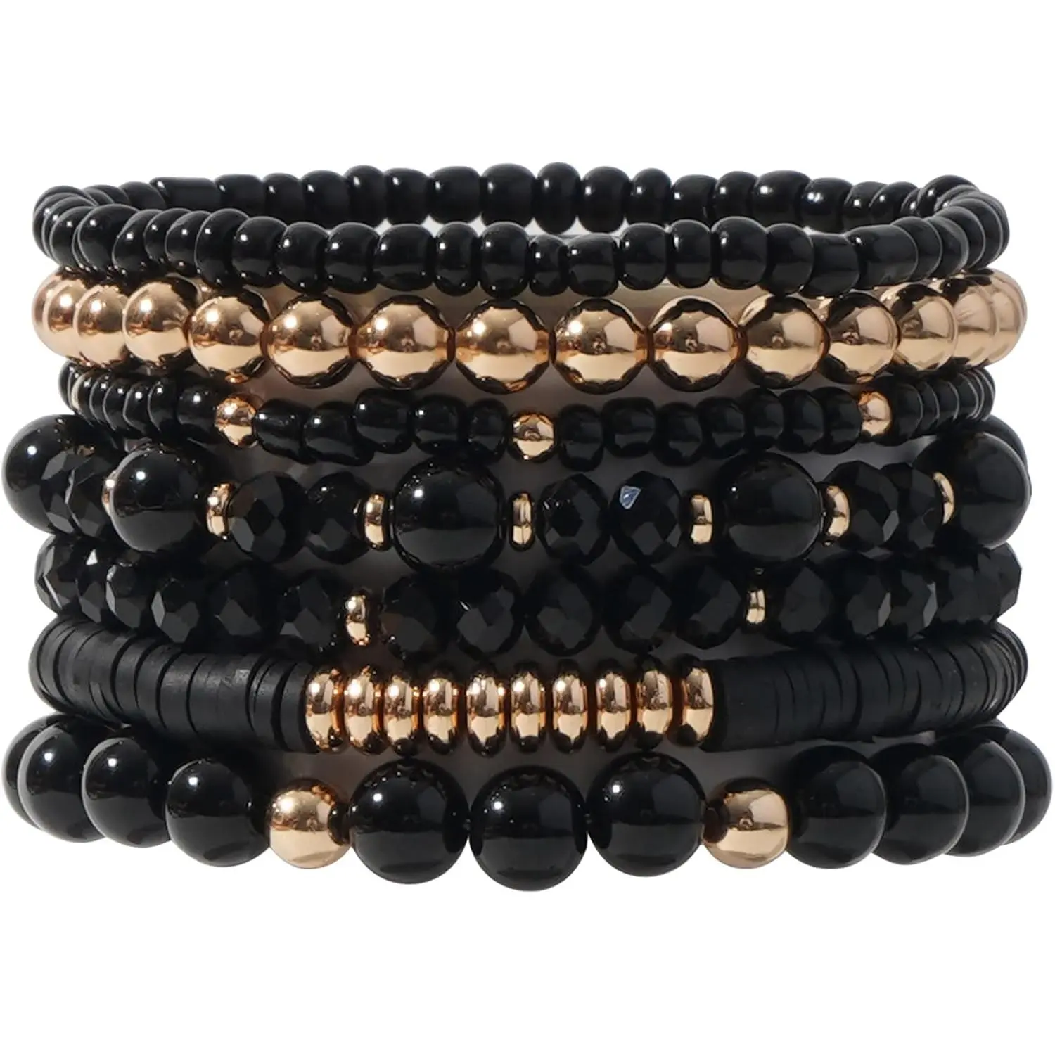 W-1 Black Beads Bracelet