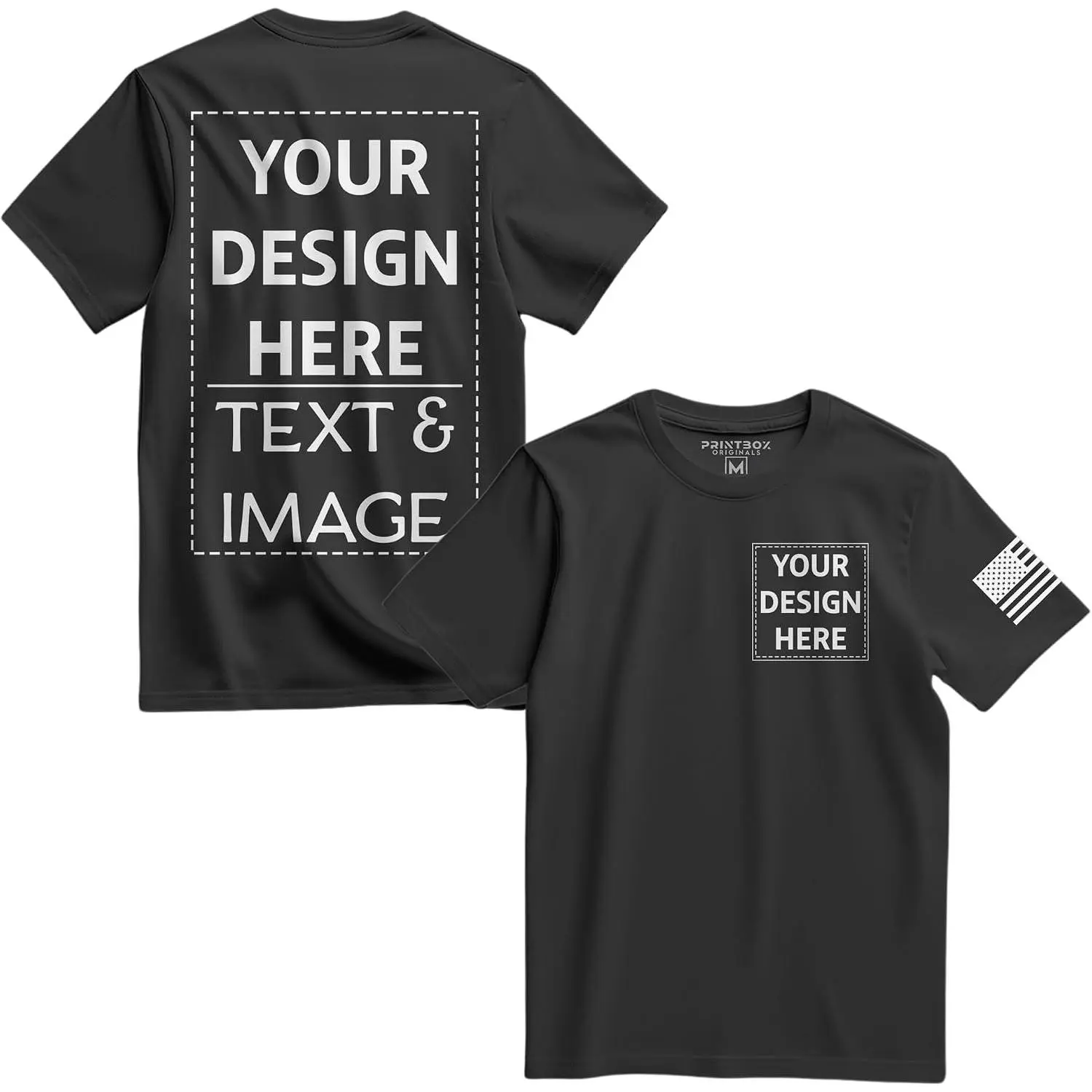 Women's Casual Short-Sleeve Custom Shirt - Personalized Embroidery, Unisex Fit for Menswear & Women, Design Your Own Black Shirt, Shortsleeve