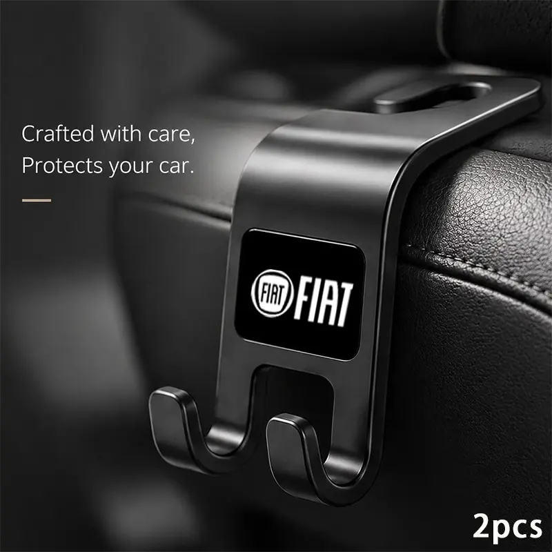 Fiat Car Headrest Hook, High-Capacity Storage Solution, Easy Installation, Organize Rear Clutter, Vehicle Interior Accessory