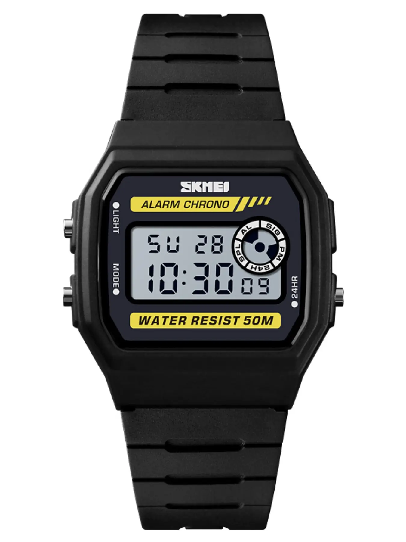 Skmei Digital Modern Waterproof Watch for Men & Women, Square Dial Abs Case Hardlex Glass Buckle Closure All Season Casual Style Digital Watches Casual Wristwatch