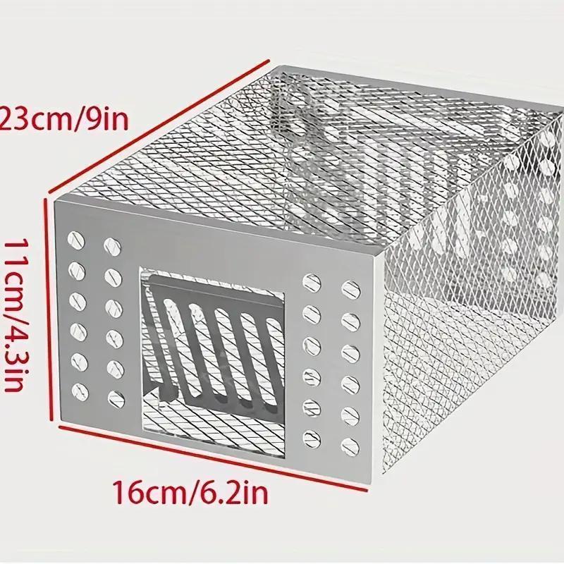 Mouse Cage, 1 Count  1-way Door Design Automatic Mouse Trap, Durable Iron Mouse Cage, Pest & Weed Control Accessories for Home & Office