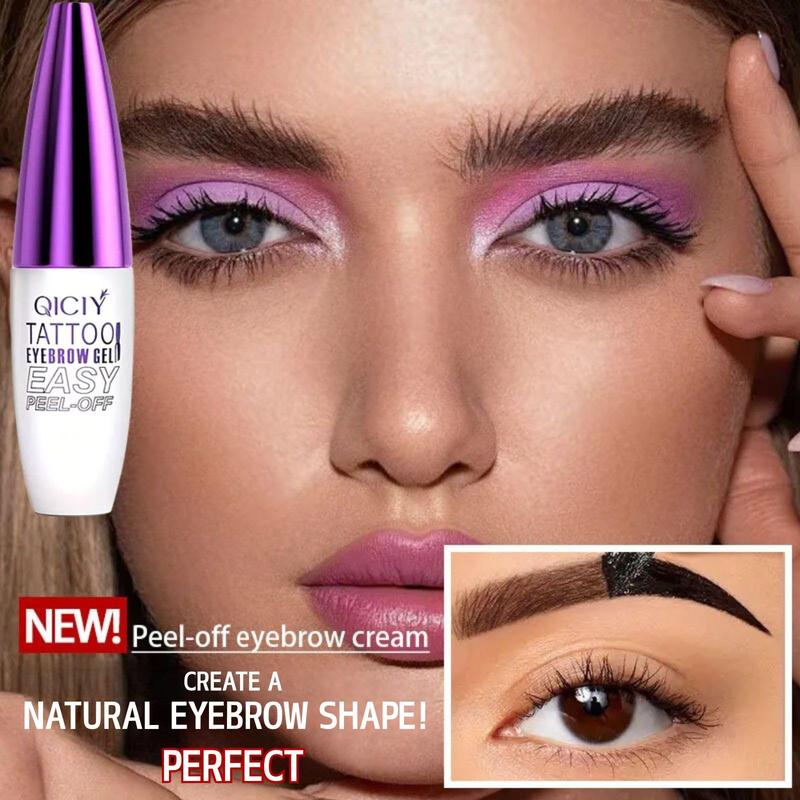 Waterproof Black Peel-Off Eyebrow Tint Gel – Long-Lasting Tattoo Brow Color, Sweat & Transfer Resistant, Suitable for All Skin Types, Perfect Gift Set