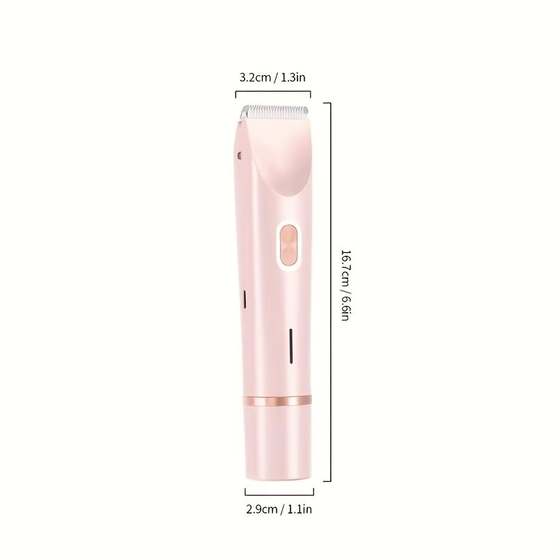 Dual-Head 2-in-1 Women'S Electric Shaver for Balding, Eyebrows, Face, Legs & Underarms - Wet/Dry Use Hair Remover - Portable Bikini Trimmer -  - Gentle & with Stainless Steel Blades, Wet Shaving Device |   Elegant Groomin body  trimmer  for  women
