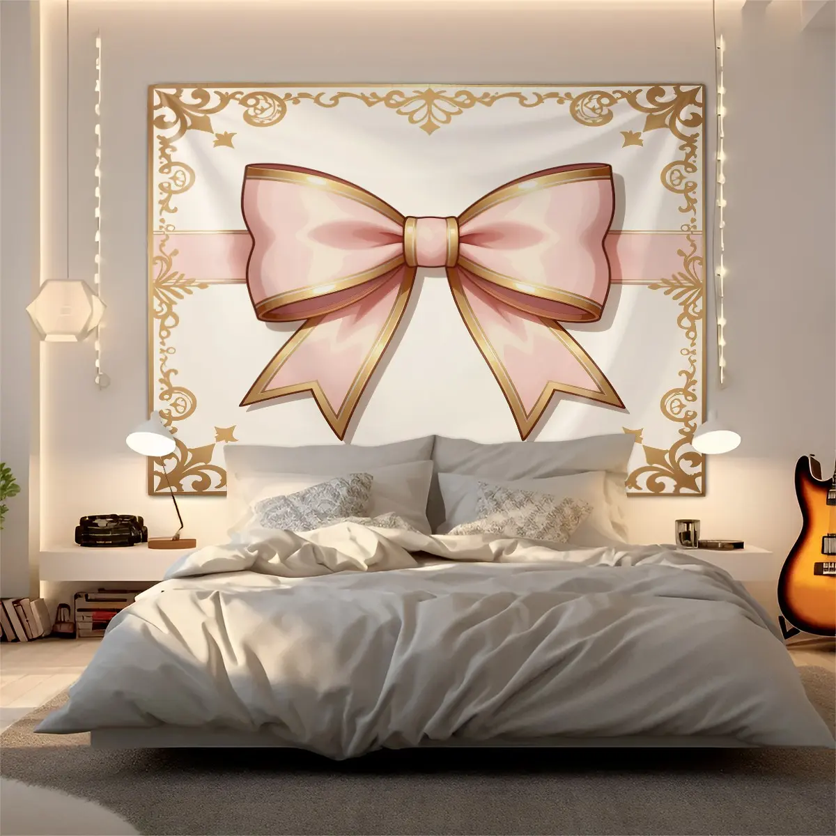 Multi-style Girly Bow Tapestry, Sweet Girl Style, HD Printed Durable Wall Hanging, for Girly Enthusiasts Bedroom, Dorm, Rental House, Home Decor