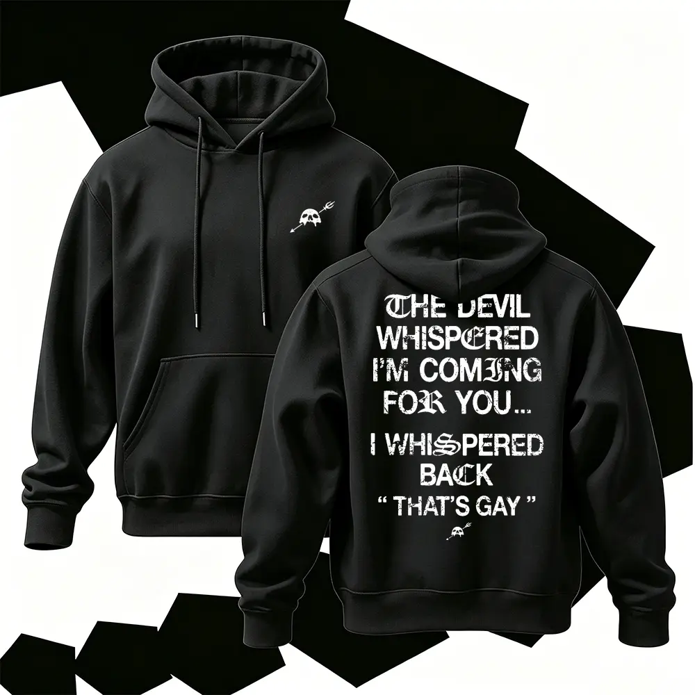 Dark Humor Devil Hoodie, Gothic Streetwear Sweatshirt, Funny Skeleton Graphic Pullover, Alternative Fashion